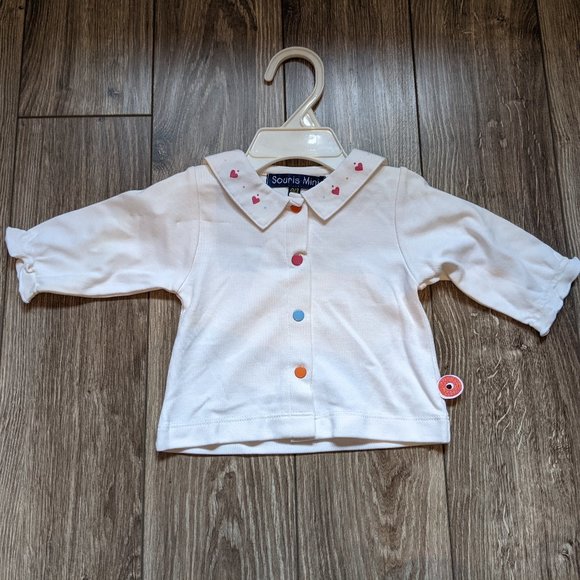 NWOT Baby Girl (0-3M) - SOURIS MINI Sailor Collar Shirt - Picture 1 of 5